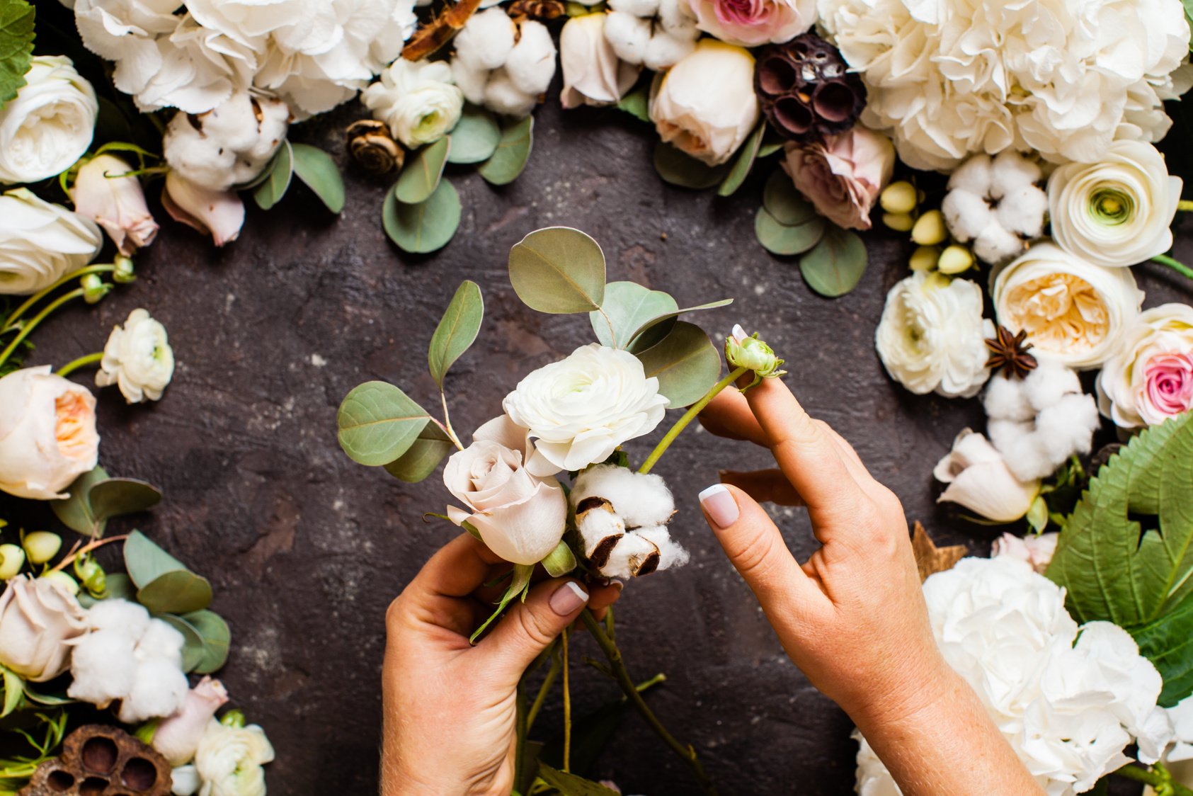 Florist Making a Flower Arrangement